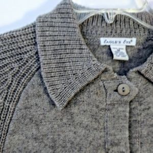 Eagle's Eye Grey Wool Cardigan Jacket MEDIUM